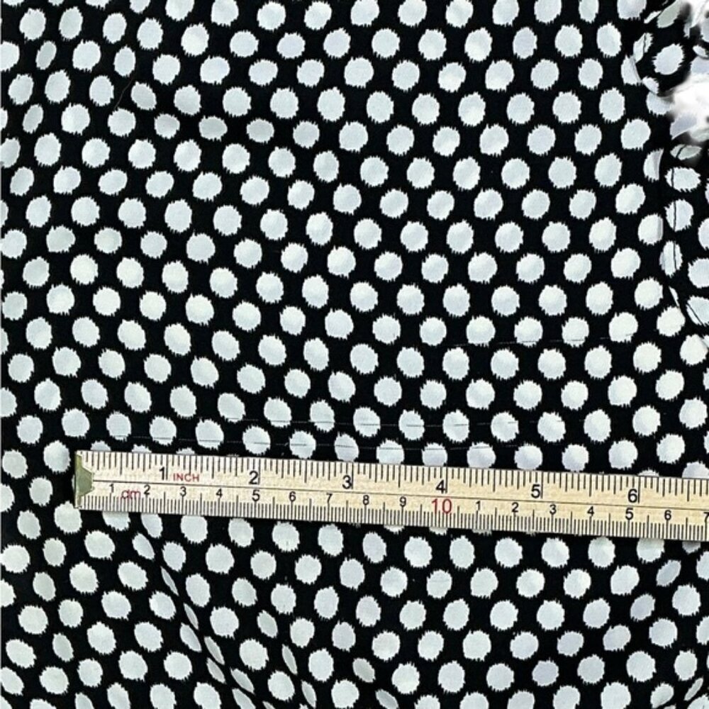 White House Black Market Polka Dot Ruffle Smocked Blousy Tank Top Black White SM - Picture 11 of 16